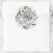 Old 1862 Washington District of Columbia Map Ronde Sticker (Tas)