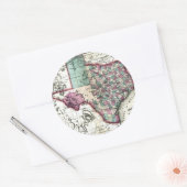 Old 1866 Texas Map Ronde Sticker (Envelop)