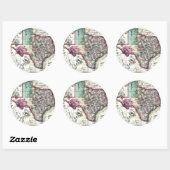 Old 1866 Texas Map Ronde Sticker (Vel)