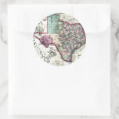 Old 1866 Texas Map Ronde Sticker (Tas)