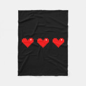 Old 8 Bit Heart Arcade Retro Xel Gamer Valentine's Fleece Deken (Voorkant)