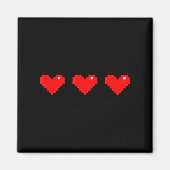 Old 8 Bit Heart Arcade Retro Xel Gamer Valentine's Magneet (Voorkant)