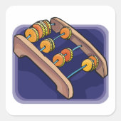 Old Abacus Vierkante Sticker (Voorkant)