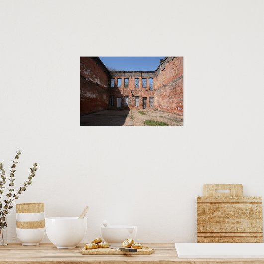 Old Abandoned Building in Shreport, Louisiana Poster (Keuken)