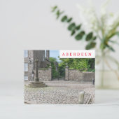 Old Aberdeen Mercat Cross uitzicht briefkaart (Staand voorkant)