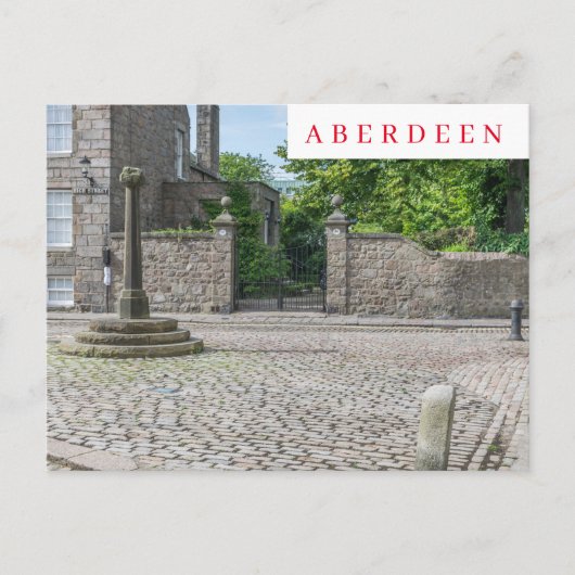 Old Aberdeen Mercat Cross uitzicht briefkaart (Voorkant)