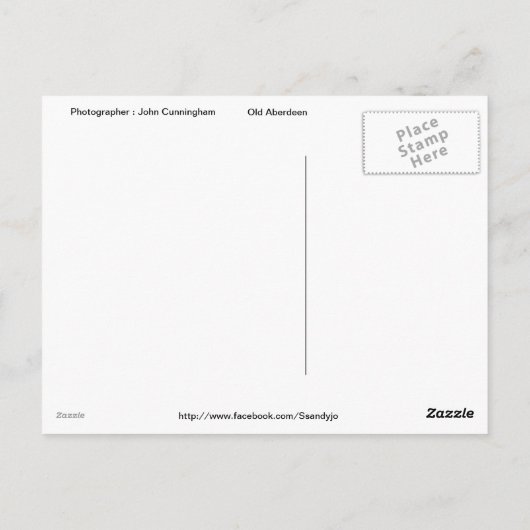 Old Aberdeen Scotland Briefkaart (Achterkant)