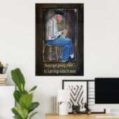 Old Accordion Man Poster (Thuiskantoor)