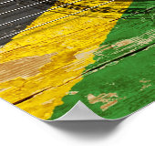 Old Acoustic Guitar with Jamaican Flag Poster (Hoek)