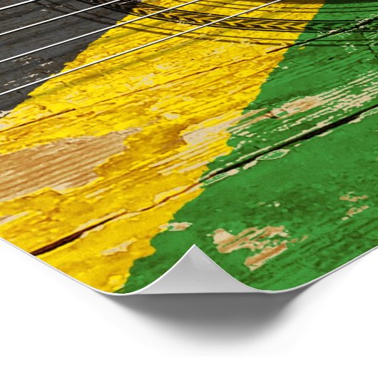 Old Acoustic Guitar with Jamaican Flag Poster (Hoek)