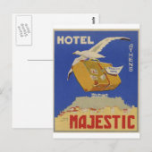 Old Advert Athens Greece Hotel Majestic Briefkaart (Voorkant / Achterkant)
