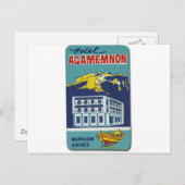 Old Advert Nafplio Greece Hotel Agamemnon Briefkaart (Voorkant / Achterkant)