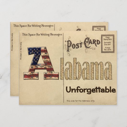 Old Alabama Postcard Briefkaart (Voorkant / Achterkant)