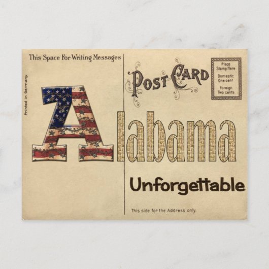 Old Alabama Postcard Briefkaart (Voorkant)
