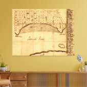 Old Alexandria VA Map van George Washington (1749) Canvas Afdruk (Insitu (Woonkamer))