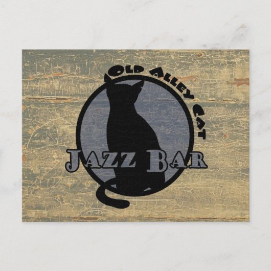 Old Alley Cat Jazz Bar Briefkaart (Voorkant)