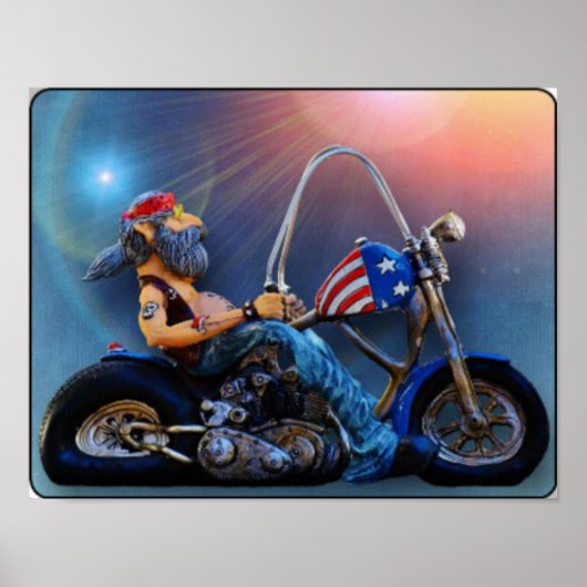 Old American Biker Poster (Voorkant)