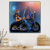 Old American Biker Poster (Keuken)