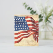 Old American Flag Painting Briefkaart (Staand voorkant)