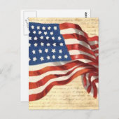 Old American Flag Painting Briefkaart (Voorkant / Achterkant)