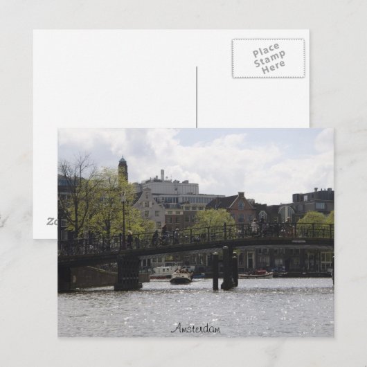 Old Amsterdam Bridge Briefkaart (Voorkant / Achterkant)