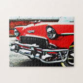 Old and Classic Red Car Art Puzzle Legpuzzel (Horizontaal)