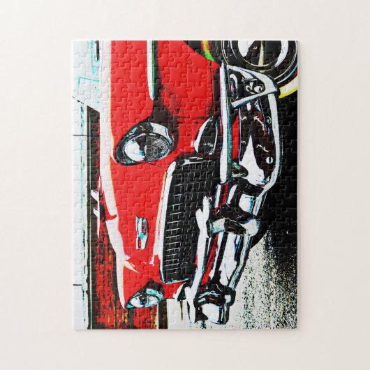 Old and Classic Red Car Art Puzzle Legpuzzel (Verticaal)
