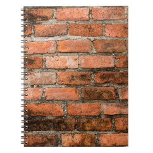 Old and vintage red brick wall texture backgrounda notitieboek