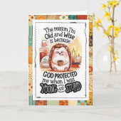Old and Wise for a Reason Hedgehog Christian Faith Kaart (Gele Bloem)