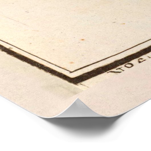 Old Antigua Map (1747)  Waladli Island Poster (Hoek)