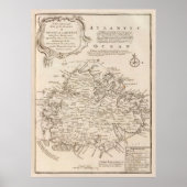 Old Antigua Map (1747)  Waladli Island Poster (Voorkant)