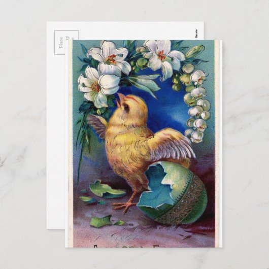 Old Antique Vintage Easter greetings Feestdagenkaart (Voorkant / Achterkant)