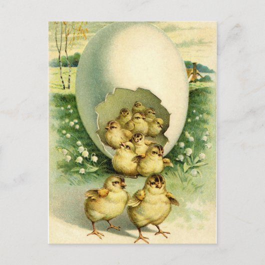Old Antique Vintage Happy Easter wish greetings Feestdagenkaart (Voorkant)
