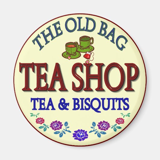 Old Bag Tea Shop Logo Magneet (Voorkant)