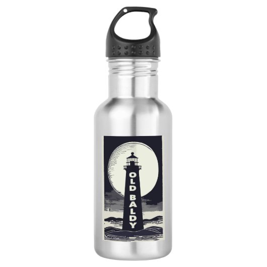 Old Baldy Lighthouse North Carolina Maan Waterfles (Voorkant)