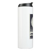 Old Baldy Lighthouse North Carolina Moon Thermosbeker (Gedraaid links)