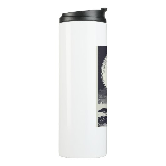 Old Baldy Lighthouse North Carolina Moon Thermosbeker (Gedraaid links)