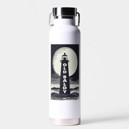 Old Baldy Lighthouse North Carolina Moon Waterfles (Voorkant)