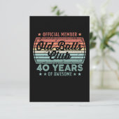 Old Balls Club 40 Years of Awesome 40th Birthday G Kaart (Staand voorkant)