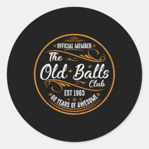 Old Balls Club 60 jaar Geweldige 60e Ronde Sticker