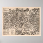 Old Bamberg Germany Map (1618) Duitse stad Poster (Voorkant)