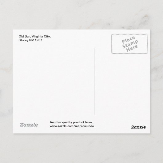 Old Bar, Virginia City, Story, NV Briefkaart (Achterkant)
