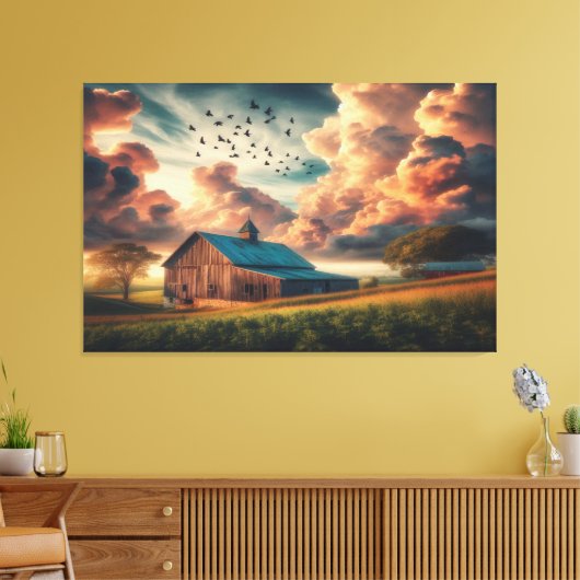 Old Barn Canvas Afdruk (Insitu (Woonkamer))