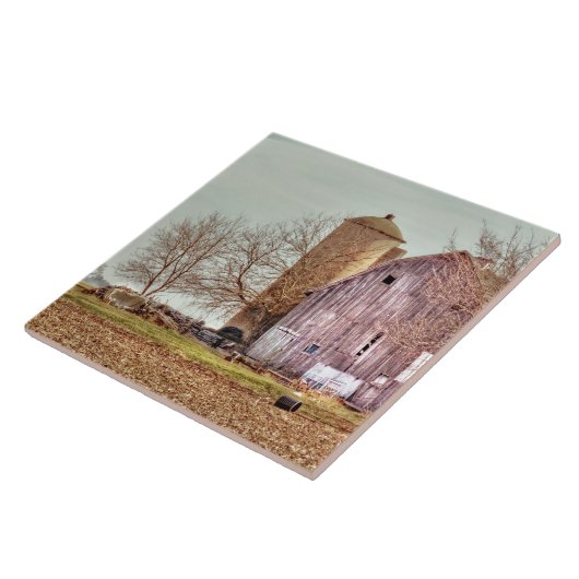 Old Barn en Silo Tegeltje (Zijkant)