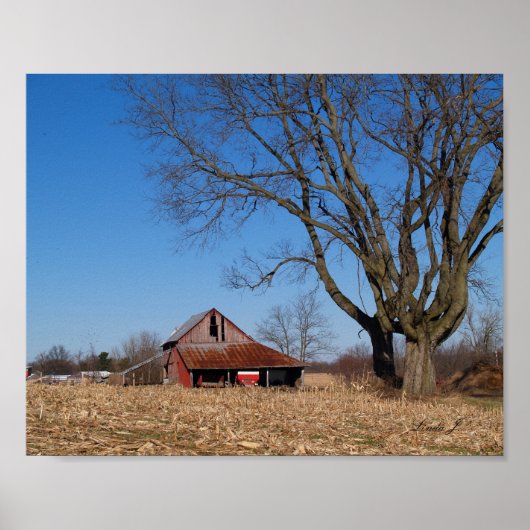 Old Barn in Illinois USA Canvas Print (Voorkant)