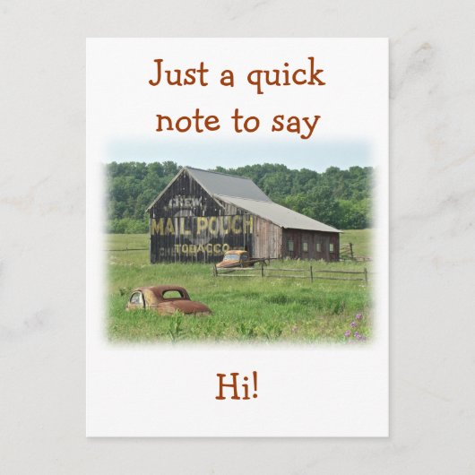 Old Barn Mail Pouch Tobacco Adverteren Briefkaart (Voorkant)