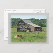 Old Barn Mail Pouch Tobacco Adverteren Briefkaart (Voorkant / Achterkant)