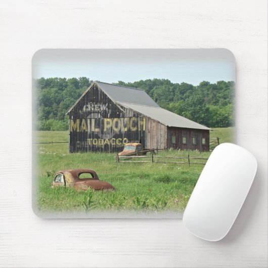 Old Barn Mail Pouch Tobacco Adverteren Muismat (Met muis)