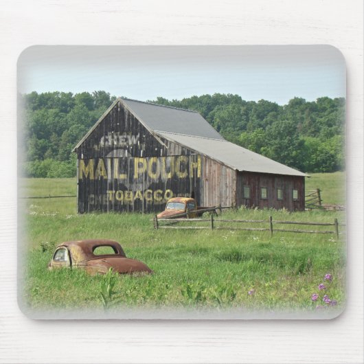 Old Barn Mail Pouch Tobacco Adverteren Muismat (Voorkant)