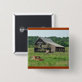 Old Barn Mail Pouch Tobacco Adverteren Vierkante Button 5,1 Cm (Voorkant /achterkant)